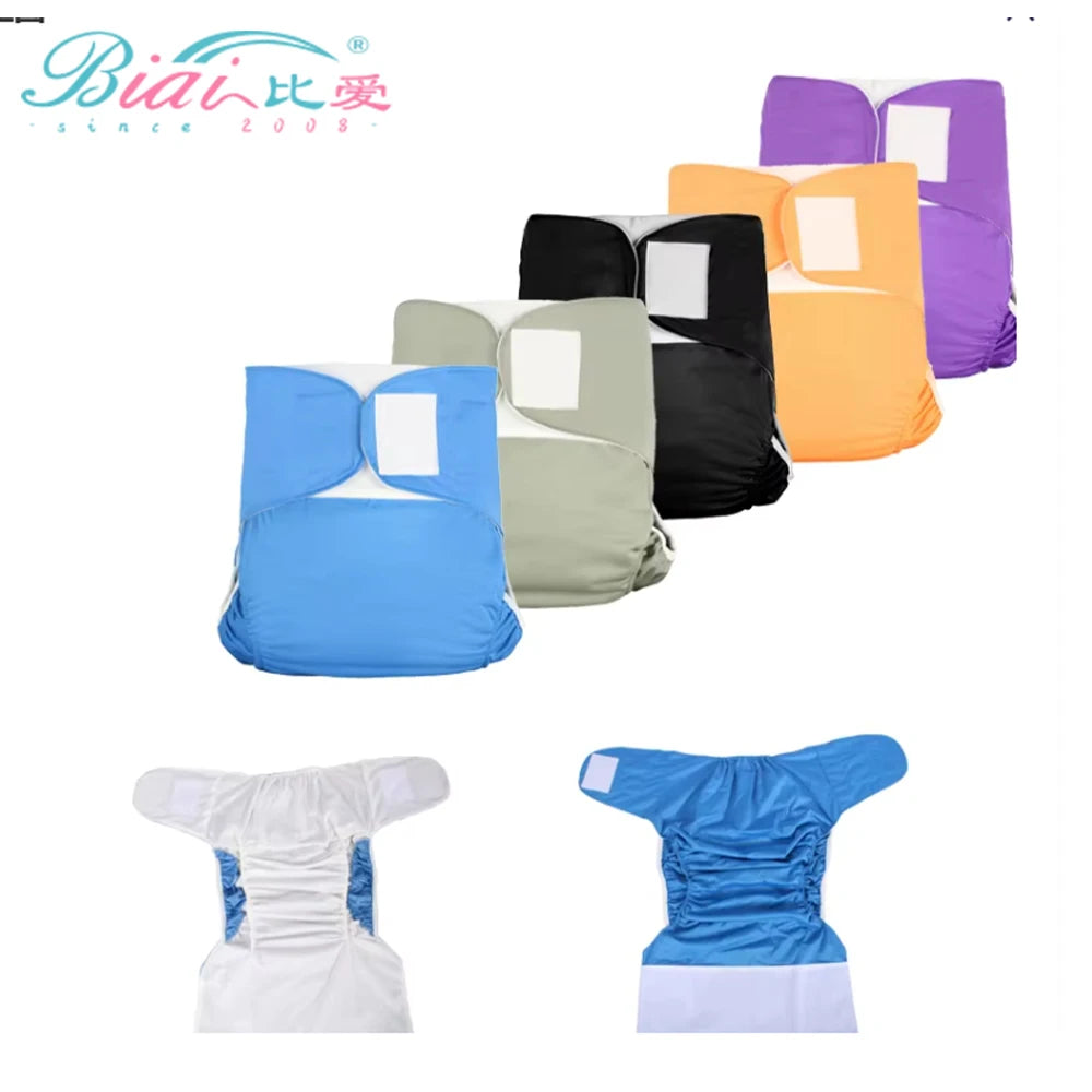 Reusable Adult Diaper for Old People and Disabled Size Adjustable TPU Coat Waterproof Incontinence velcro Pants Underwear