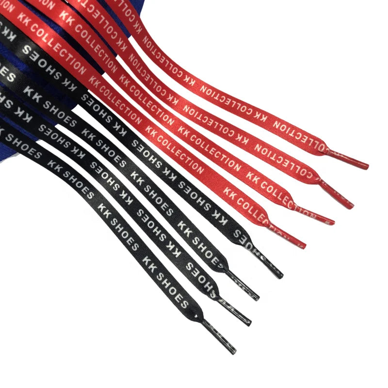 Custom Printed Logo Wide Sublimation Shoes Lace Polyester Flat Colorful Shoelace for Sneakers and Shoes