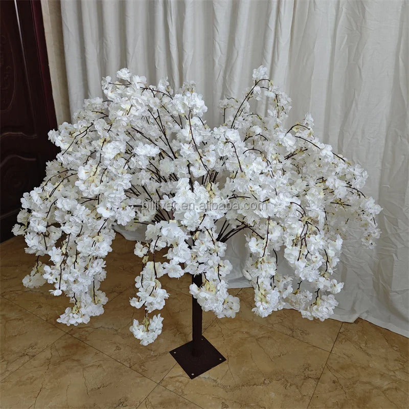 Customized Artificial Sakura Tree Decor with Red White Pink Cherry Blossoms for Christmas Graduation Events and Wedding Decor