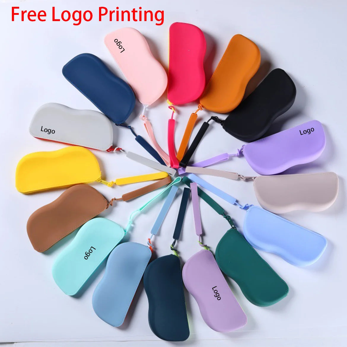 Eco-friendly Silicone Zipper Glasses Pouches and Other Luggage Accessories with Badge OEM/ODM Services Available