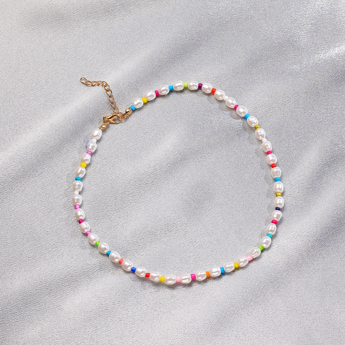 SC Hot Selling Bohemia Pearl Necklace Creative Colorful Beaded Necklace Handmade Pearl Necklace for Women and Girls