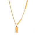 Wholesale European and American Oval Zipper Pendant Love Necklace Titanium Steel 18K Gold Clavicle Chain Choker Hypoallergenic