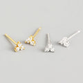 Zirconia Earring Minimalist Latest Artificial Stud Earrings 925 Sterling Silver for Women Engagement Gifts