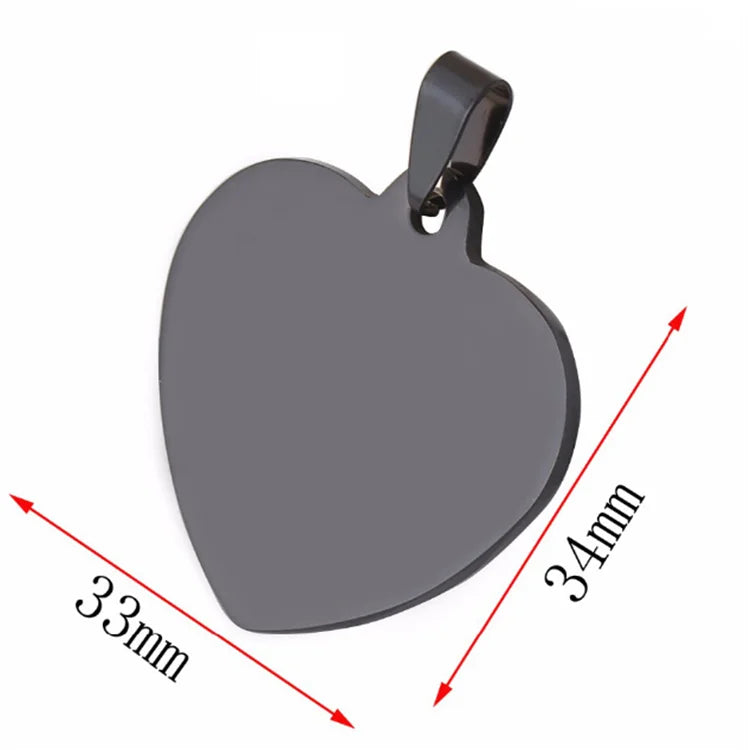 Factory Sale Pet Tag Cheap Titanium Steel Standard Size Blank Heart Shape Dog Tag