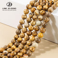 4-12mm Pick Size Faceted Semi-precious Stone Natural Picture Jasper Smooth/Matte/Faceted Round Beads for Jewelry Making