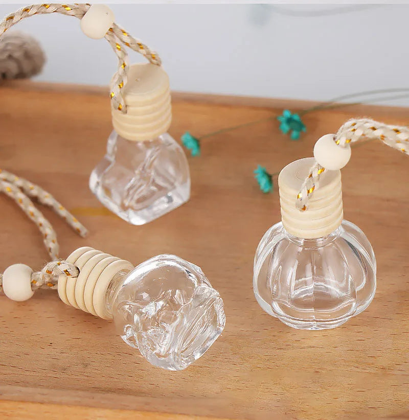 Hot Sale Bamboo Hanging Empty Diffuser Bottle Essential Oil Perfume Car Diffuser Bottle Aromatherapy Air Fresh Bottle