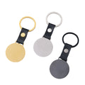 Custom Logo PU Leather Chain Brushed Metal Stainless Steel BlanK ID Tag Keychain Personalized Name Dog Tag DIY Making Key Chain