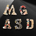 Jachon Vintage Sweater Letter Brooch for Women's Jewelry Personality Letter Gold Fashion Jewelry Brooch for Clothing Accessories