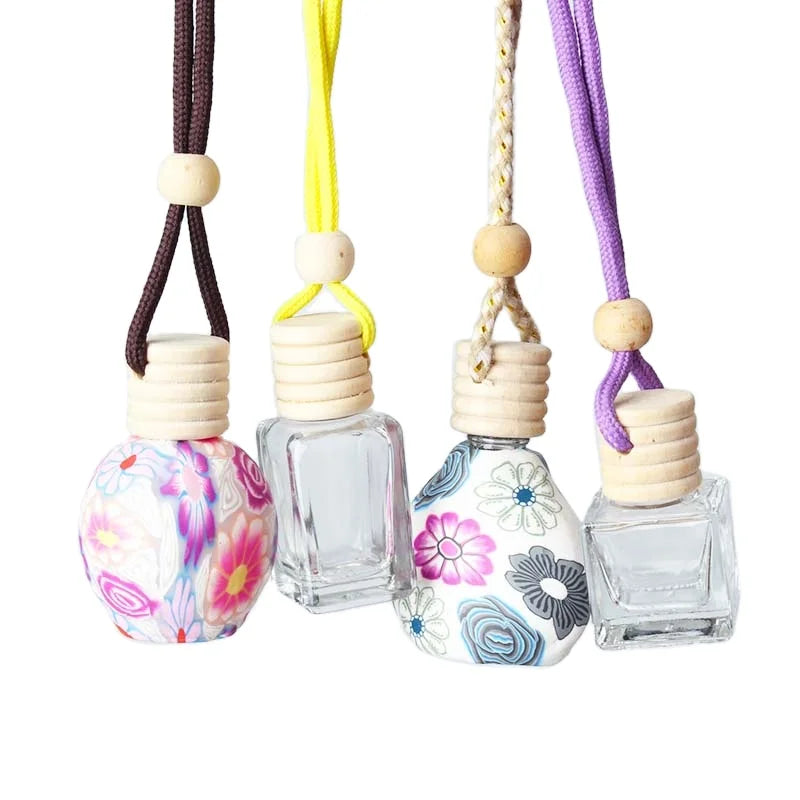 Customized Luxury Empty Glass Car Air Freshener Perfume Bottle Car Diffuser Bottle