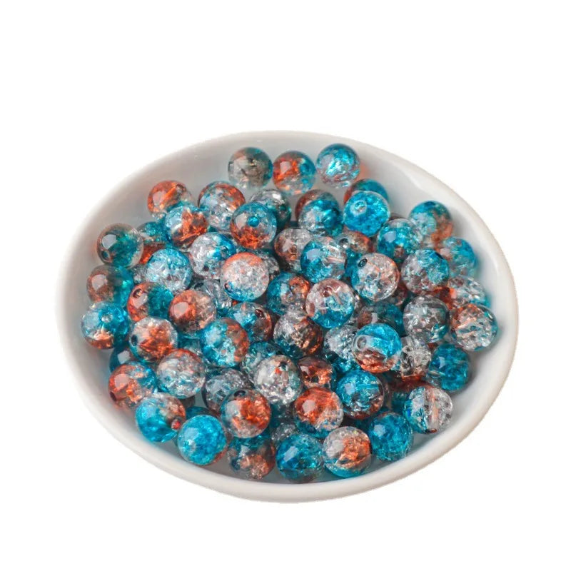 Factory Wholesale 8-12mm Acrylic Cracked Loose Beads  DIY Bracelet Necklace Jewelry  Making Accessories