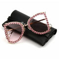 Women Sun Glasses 2025 Trendy Rectangle Pink Shades Big Frame Diamond Shade Sunglasses