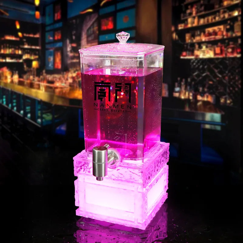 Wholesale Popular 2L 3L 5L Luminous Beer Dispenser Diode Juice Dispenser for Parties Bars LED Beer Whiskey Beverage Dispenser