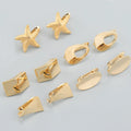 M804 10 Pcs/Lot Starfish Shaped 18K Gold Plated DIY Stud Earrings High Quality Copper Jewelry Accessories for Women