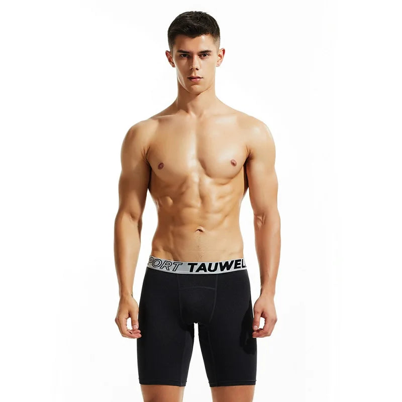 Hot Sellers Men's Underwear Long Boxers Solid Color Comfortable Men's Clothes Gym Pants Shorts Surf Swimming Trunks
