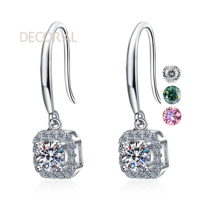 Classic Design S925 Moissanite Diamond Earring With GRA Certificate Fine Jewelry Colorful Moissanite Large Earrings for Women