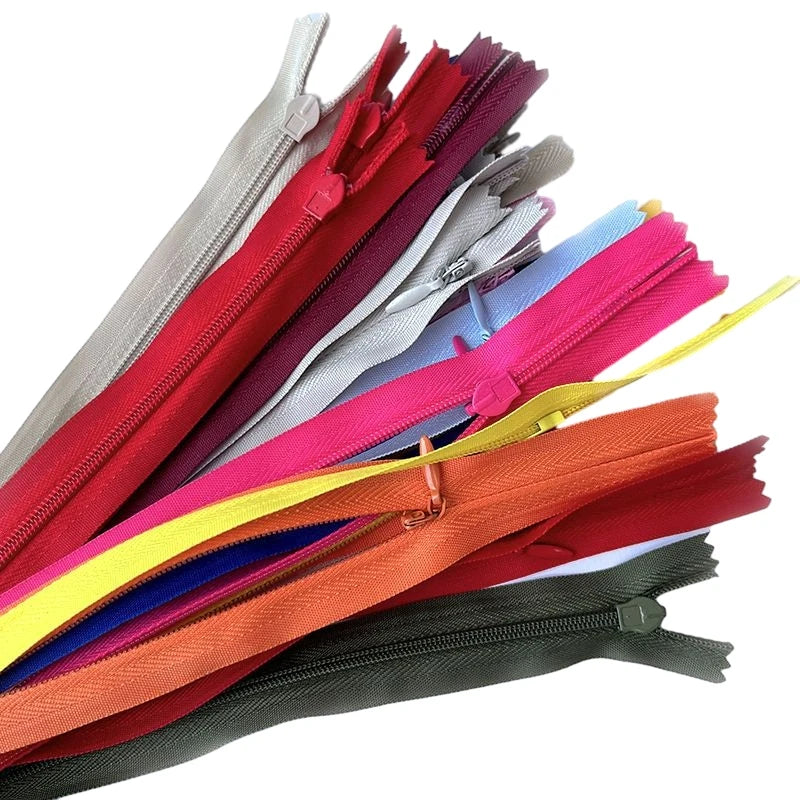 Hengda Manufacture 3#5# Open End Colorful Lace Tape Invisible Zippers Hidden Hidden Zips Nylon Zips for Dress