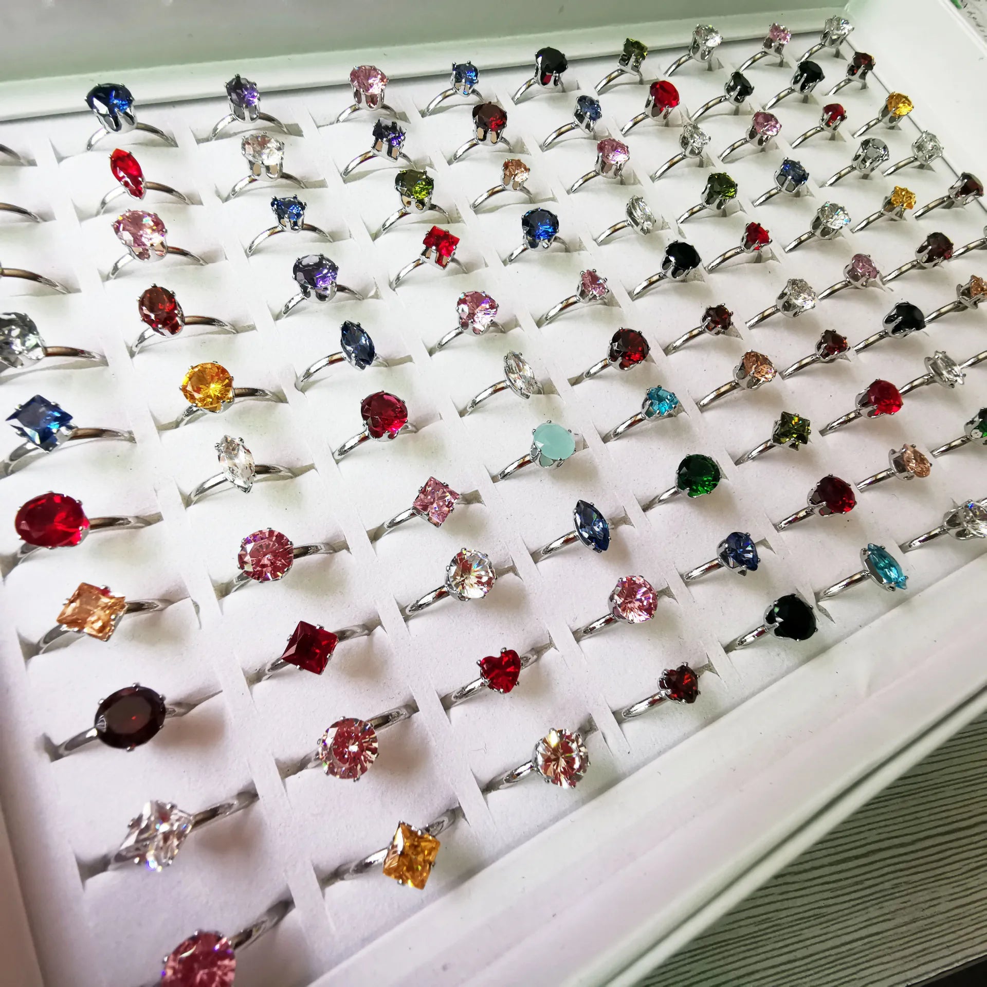 Womens Finger Rings Jewelry Fashion New Design Simple Open Ring Index Finger Shining Zircon Ring Mix Bulk Wholesale