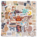 50PCS Fashional Aesthetic Vintage Journal Art Scrap Newspaper Sticker