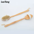 Eco Friendly Natural Boar Bristle Long Handle Bath Brush Detachable Design Massage Bath Brush Body Care Brush