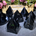 Wholesale Natural Crystal Stone Half Polished Stones Inspirational Reiki Healing Gemstone  Black Obsidian Raw Point for Ornament