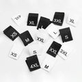 Garment Weaving Collar Label Making Black White Clothing Label Folding Woven Size Label