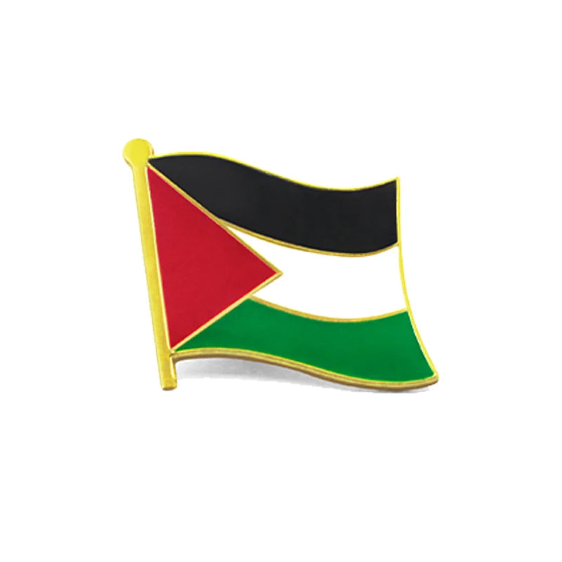Factory Custom Enamel Metal Double Friendship Brooch Lapel Badge National Map Country Flag Pin Kuwait Souvenir Gifts