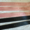 Custom 3d Embossed Printed Gross Grain Ribbon Luxury Black Satin Ribbon With Black Logo