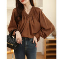 Long Sleeve Blouse Women V-neck Shirt Women Tops Blusas Mujer De Moda 2026 Blouses Shirts 8032#