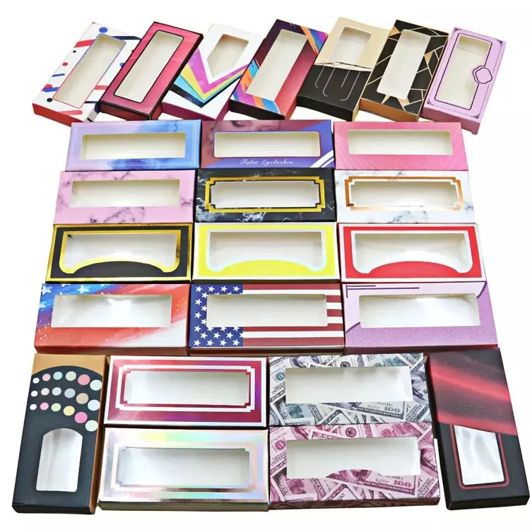 New Hot Cosmetic Window Gift Box for False Eyelashes Eyelash Carton with UV Coating Matt Lamination Embossing