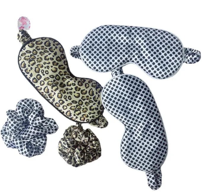 New Leopard Eye Masks Shade Cover with Scrunchies  for Sleeping Shift Work Naps Travel