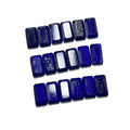 Natural Dark Blue Lapis  Lazuli Rectangle Facet Stone for Pendant Jewelry