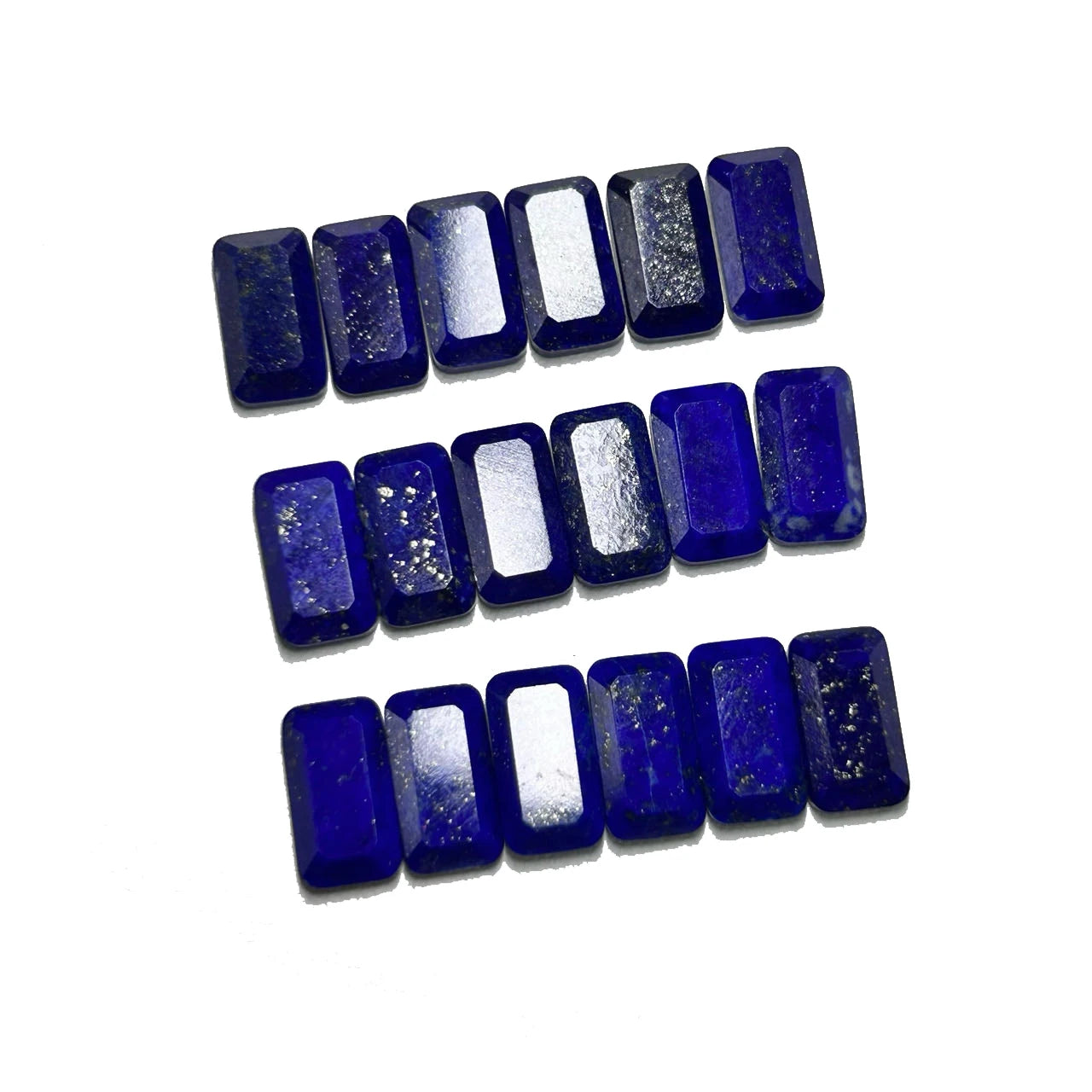 Natural Dark Blue Lapis  Lazuli Rectangle Facet Stone for Pendant Jewelry