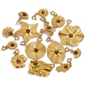 Stainless Steel Natural Sunflower Tiger Eye Stone Pendant With Spring Pendant for Earrings Necklace Making Finding