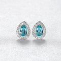High Quality Custom Earrings Sterling Silver 925 Jewelry Full-gem Waterdrop Stud Earrings