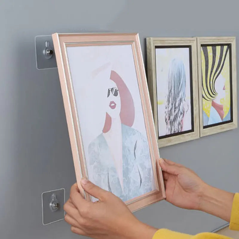 8MM Wall Mounted Adhesive Screw Sticker Picture Hanger Photo Frame Holder Rack Hooks & Rails for Nail Painting & Wall Hanging