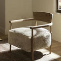 Modern Vintage Single Seat Leisure Chair Solid Wood Lazy Sofa for Living Room Bedroom Balcony-Featuring Fabric Lambswool Design