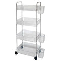 2025 Factory Direct 4-Liter Clear Acrylic Trolley Bar Cart Custom Modern Stainless Steel Wheels Hot Selling for Living Room Use
