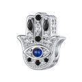 925 Sterling Silver Shiny Zircon Hand of Fatima Charm Demon Eye Beads Pendant Fit Bracelet Necklace DIY Woman Jewelry SCC2522