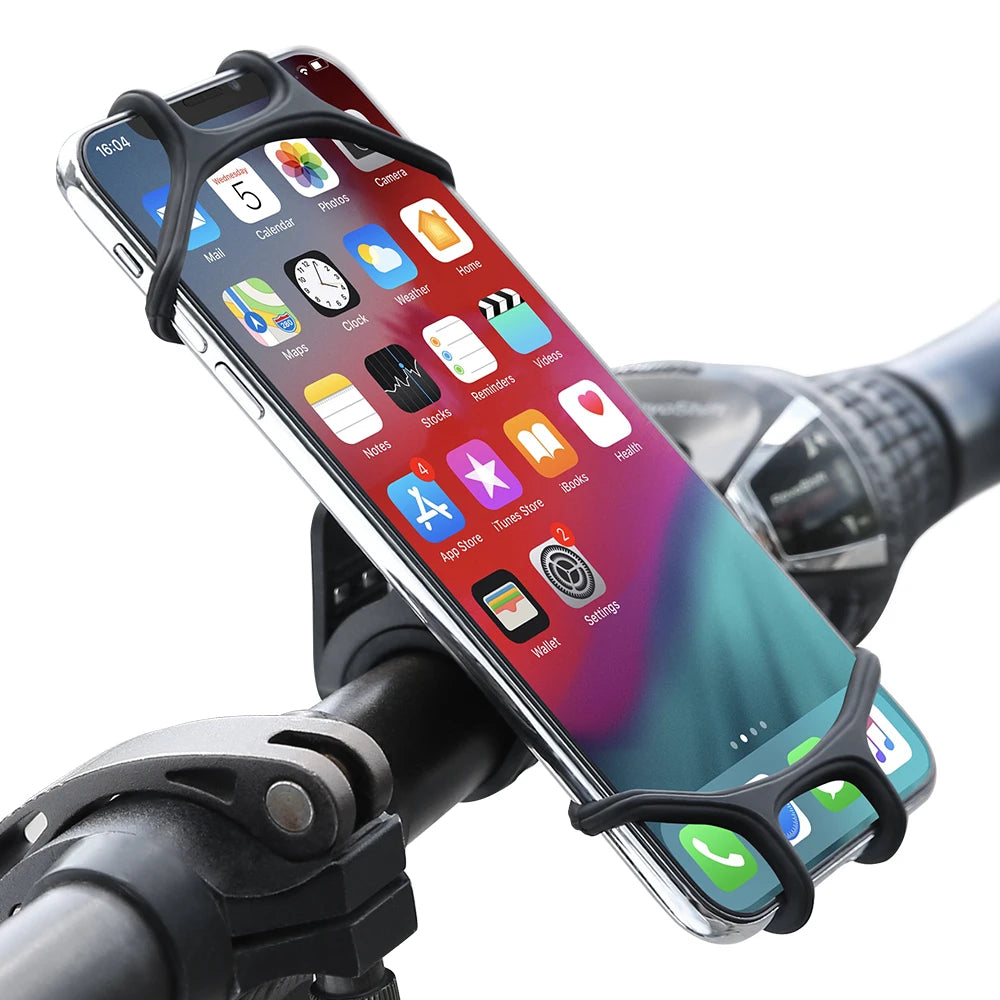 Flexible Bicycle Smartphone Holder Stretchable Rubber Material 360 Rotation Silicone  Bike Mount Mobile Phone Holder