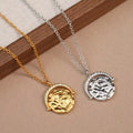 Luxury Vintage Sun & Moon Pendant Necklace New Real Gold Plated Brass Fashion Jewelry