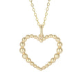 High Quality Chic Gold Plated 925 Sterling Silver Beaded Heart Pendant Necklace for Women