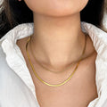 EManco Stainless Steel Necklace Women Men Chain Stackable Set Trendy Gold Plated Jewelry Twist Flat Snake Chain Necklace