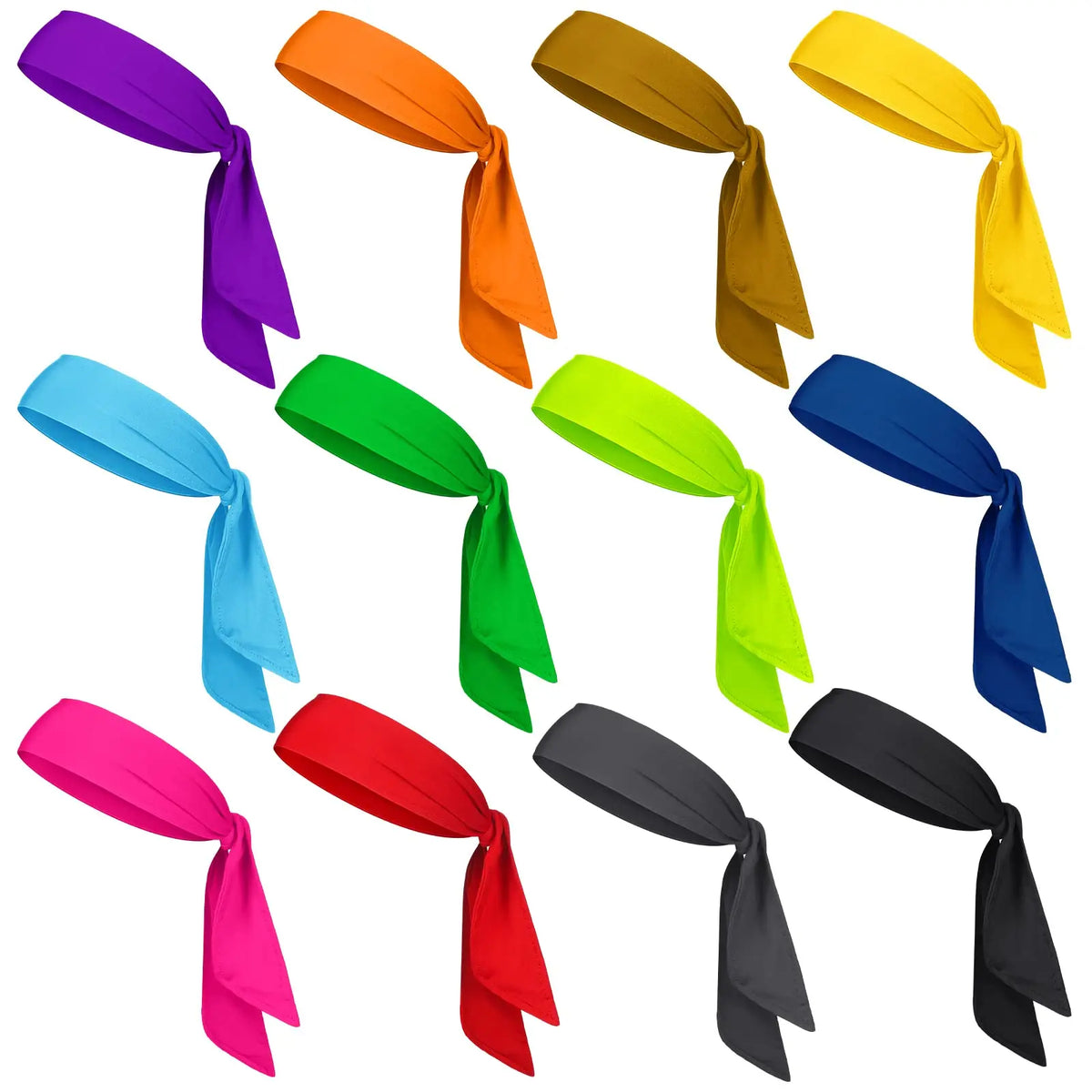 Bulk Wholesale Adjustable Tie Headbands Elastic Sports Bandana Sweatbands Men Women Tennis Karate Basketball Running Polyester MegaBDM