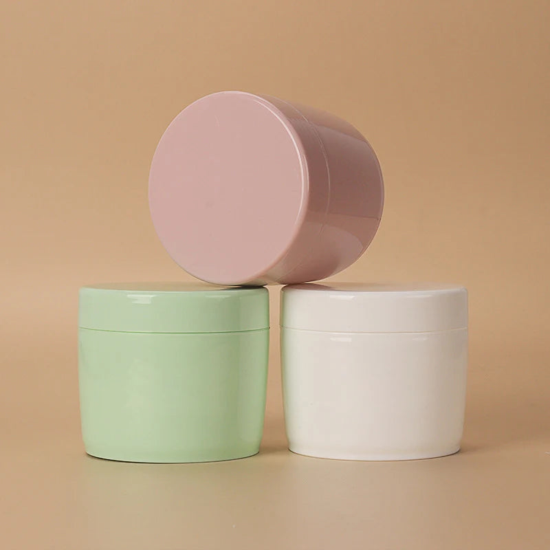 Wholesale High Quality 1000ml Conditioner Body Lotion Packaging Jar With Screw Cap Pink Green PET Eco-Friendly Plastic Jar