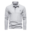 Men's Casual Sports for Polo Shirt T-Shirt Top New Design Autumn Long Sleeve with Button Decoration Puff Printing Fabric