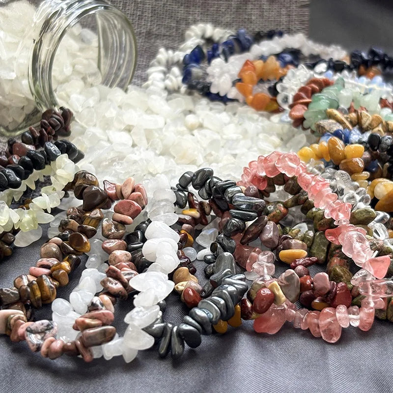 Genuine Natural Crystal Stone Chip Bracelets for Women Wholesale