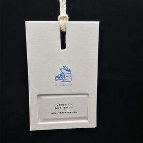 Rectangle Shape Paper Personalized Zip Tag Custom Swing Tags Customised Debossed Garment Tags