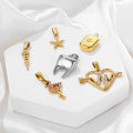 Fashion Jewelry Small Pendant Charms for Jewelry Necklace DIY Making Stainless Steel 18K PVD Gold Plated Waterproof Pendant