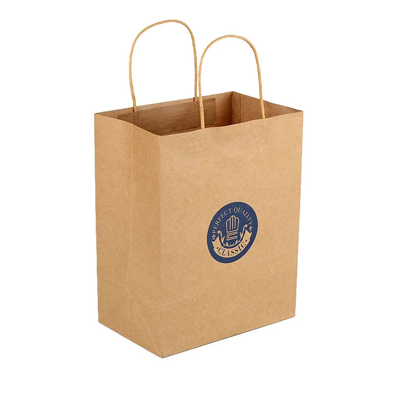 Custom Restaurant Square Base Out Fast Food Bag Color Paper Bags in Turkey Logo Stamping