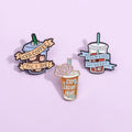 Cute Cartoon Coffee Cup Enamel Pins Iced Drinks Bottle Brooch for Clothes Collar Lapel Pin Badges Jewelry-Gifts for Friends
